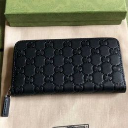 Liquidación Monedero Doble Cartera Larga Cartera de Cuero con Cremallera Completa Bolso de Cuero Completo Unisex