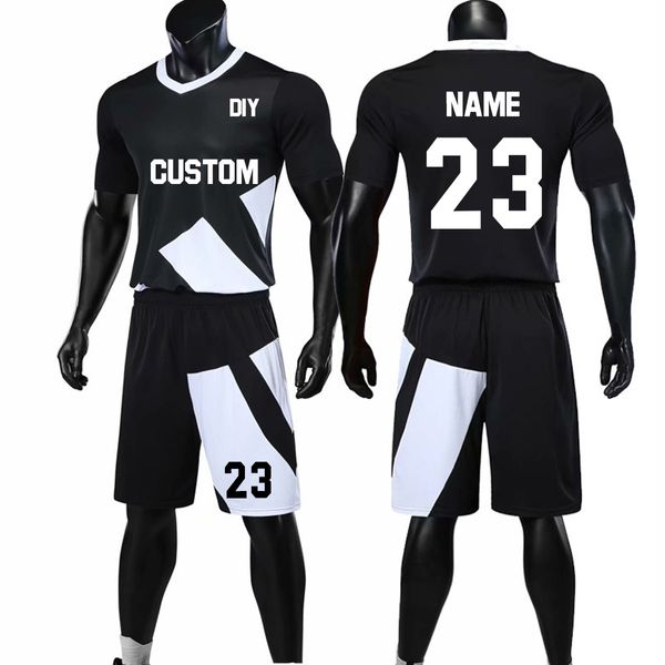 maillot de basket personnalisé n'importe quel nom et numéro d'équipe cousu couleur blanc bleu noir