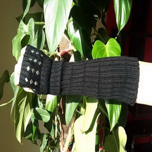 Vente de dédouanement gants sans doigts en tricot de ballet de danse bouton de gants de bracelet chauds chauffe