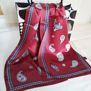Nieuwe vintage 100% pure 12mm dikke zijden sjaal mannen mode paisley bloemen patroon print dubbellaagse zijden satijnen halsdoek # 4052