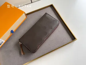 CLEMENCE WALLET portefeuilles longs à fermeture éclair en cuir coloré pour femmes, porte-cartes de marque de styliste, organisateur de sac à main, livré avec un sac à poussière et une boîte orange