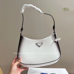 Bolso de mano Cleo, bolsos de hombro de diseñador, bolsos de moda para mujer, cuero de alta calidad, degradado blanco, Hobo, novedad de 2023, bolsos para mujer