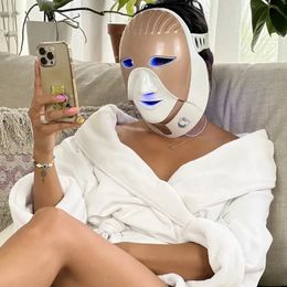 Cleopatra Beauty Mask LED Touch Seven Color Light Instrumento de rejuvenecimiento Pon Acné Facial Acner 240318