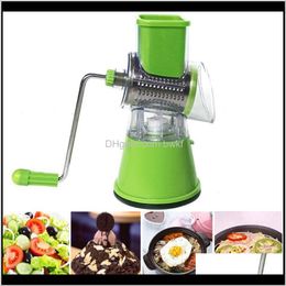 Clephan Fruit Tools Itchen, Comedor Bar Home Garden Drop Delivery 2021 Multifunción Rotary Shredded Potato Hine Rallador de verduras Repollo manual