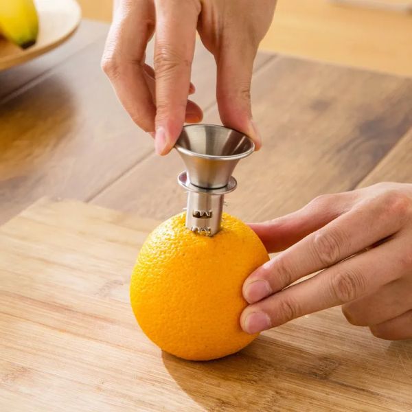 Clephan uso doméstico exprimidor de acero inoxidable exprimidor de limón vertedor tornillo limas naranjas llovizna jugo de cítricos frescos herramienta de cocina