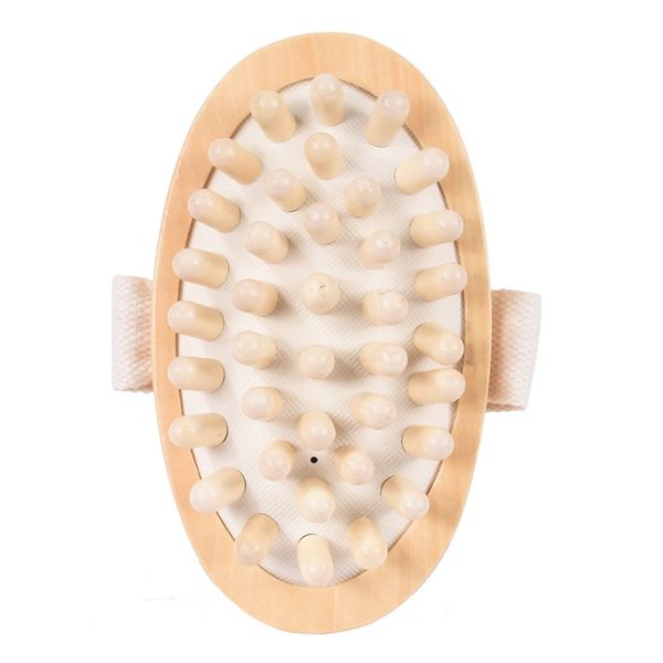 Masseur en bois de Clephan Brosse Brosse à main Réduction de cellulite portable Soulagez les muscles tendus outil de massage du cuir chevelu en bois naturel DBC BH3919