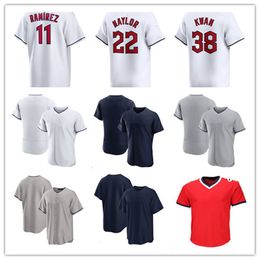 Cleveland 38 Steven Kwan Josh Naylor Jose Ramirez Andres Gimenez Brayan Rocchio Tyler Freeman Will Brennan Bo Naylor Ramon Laureano Guardians Baseball Jersey Vrouwen