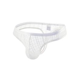 Hombres inteligentes Hombres tangs sexy ropa interior de encaje transparente bragas de lencería transparente tanga hombre