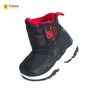 Clibee Boy's Girl's Snowboots Kids Herfst Winter Enkle Peuter Kid's Warme Pluche Kinderen Non-Slip Outdoor 211108