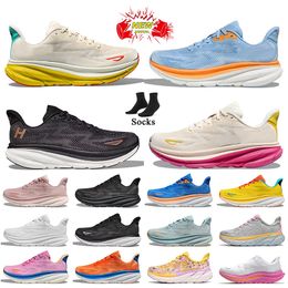 Clifton 9 Bondi 8 Running Shoes Kawana Dames Mens Mesh Jogging Sports Cloud Runners Sneakers Black White Cyclamen Sweet Lila Pink Red Gray Blue Trainers Maat 36-47