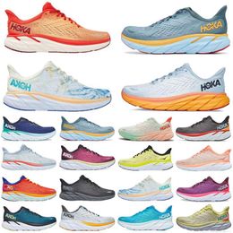 Cliftoon 9 8 hokkas Hardloopschoenen Boondi 8 Wit Zwart Coastal Sky Levendig Oranje Shifting Sand Luchtig Roze oon Cloud Sneakers Dames Heren Outdoor Jogging Trainers