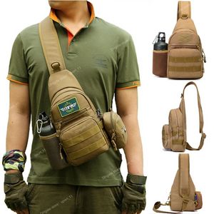 Militaire Tactische Sling Schoudertas Mannen Outdoor Wandelen Camping Leger Jacht Vissen Fles Borst Pakken Sling Molle Rugzak Camping Wandelen Outdoor Zakken Sport