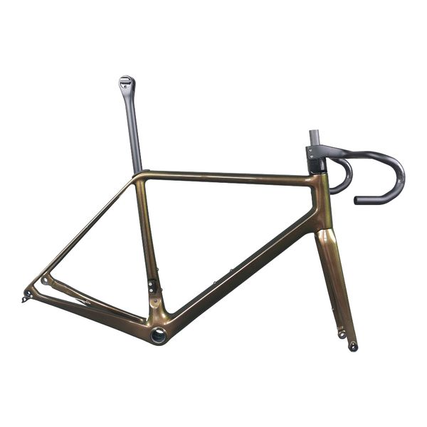 Cadre de vélo de route en Fiber de carbone T1000, frein à disque, FM639, caméléon 1007, peinture personnalisée, support inférieur BB86