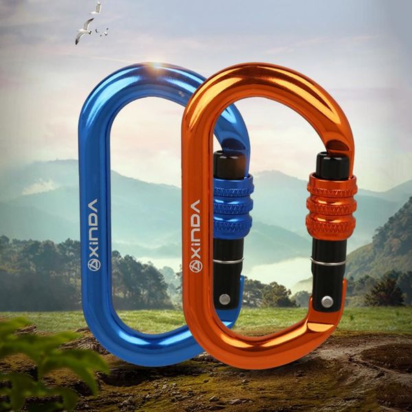 Capacité de soulèvement de la carabine d'escalade Strong Rendre de sécurité Alloy Aleure O-Type Automatique Master Carabiner Mountaineer Mountaineer Equipment