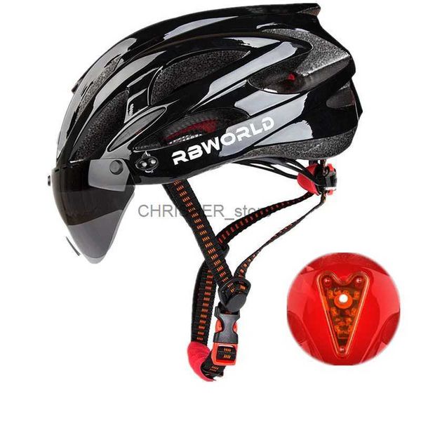 Casques d'escalade Vélo Hommes Femmes Casque De Vélo Rétro-Éclairage VTT Route De Montagne Ciclismo Vélo Casques De Cyclisme Intégralement Moulé Casquette De Sécurité avec Objectif