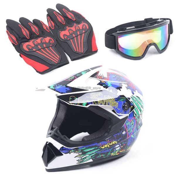 Cascos de escalada DOT Casco juvenil con guantes Gafas Medio casco para motocross Carreras todoterreno Moto de cross Las cuatro estaciones EE. UU.