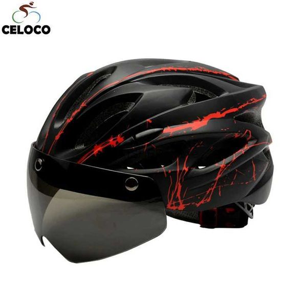 Casques d'escalade Vente chaude lunettes noires casque de vélo modèle ultraléger casque de vélo équitation vélo de route de montagne casques de cyclisme intégralement moulés