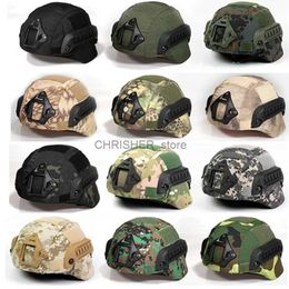 Caschi da arrampicata Copertura per casco tattico Airsoft Paintball Wargame CS Camouflage Esercito militare Accessori in tessuto Attrezzatura tattica per esterni