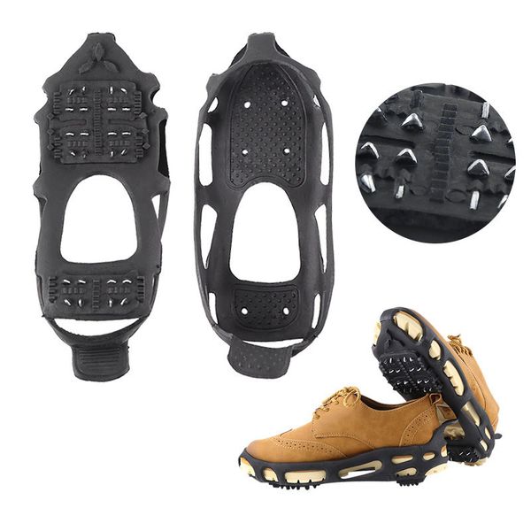 Cordes d'escalade 1 paire 24 dents Ice Gripper Spike pour chaussures Outdoor Anti Slip Snow Spikes Crampons Crampons Chaîne Griffes Grips Bottes Couverture 230726