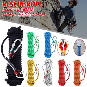 Klimtouwen 10-50M 12MM Klimtouw Outdoor Noodset Statische Redding Rots Abseilen Boom Boomverzorger Sling Hoge Sterkte Koord Veiligheidstouw 231124