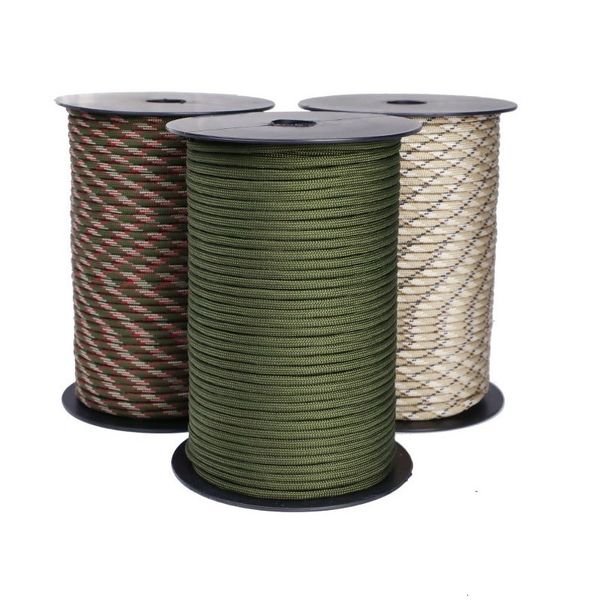 Cuerdas trepadoras 100m 550 Estándar militar de 9 núcleos PARACORD ROPE 4 mm de paracaídas para paracaídas SUPERVIVA SUPERVIVA CUENTA DEL PARCE