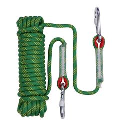 Cordes d'escalade 10mm x 10m 20m 30m 50m professionnel avec boucle cordon escalade en plein air outils de randonnée accessoires corde cordes de sécurité haute résistance 231101
