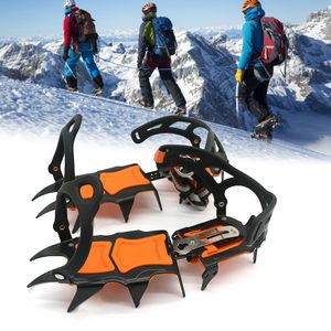 Cordes d'escalade 12 Dents Crampons À Glace Hiver Chaussures De Botte De Neige Pince Antidérapant Pointes Crampons De Traction 230505