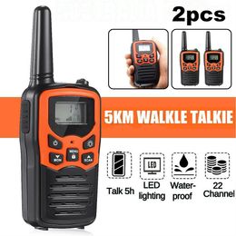 Cuerdas de escalada 2 piezas Walkie Talkie Radio de mano 22 canales Set 10 Km Uhf 400 470 Mhz Walkie talkies de banda dual Mini transceptor de comunicación 230701