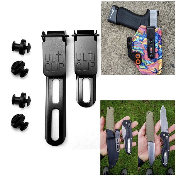 Cuerdas de escalada 5 juegos 420 CLIP de cintura de acero inoxidable para cuchillo Vaina Funda K Abrazadera Sistema KYDEX HOLSTER Llevar cinturón de caza Clips traseros 230701