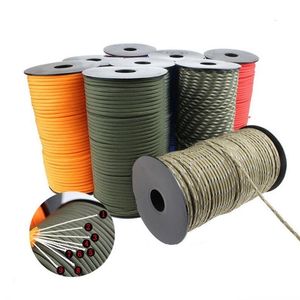 Cordes d'escalade 650 paracorde militaire 9 brins 4mm cordon de parachute tactique accessoires de camping bricolage tissage équipement de survie en plein air corde de tente 230614