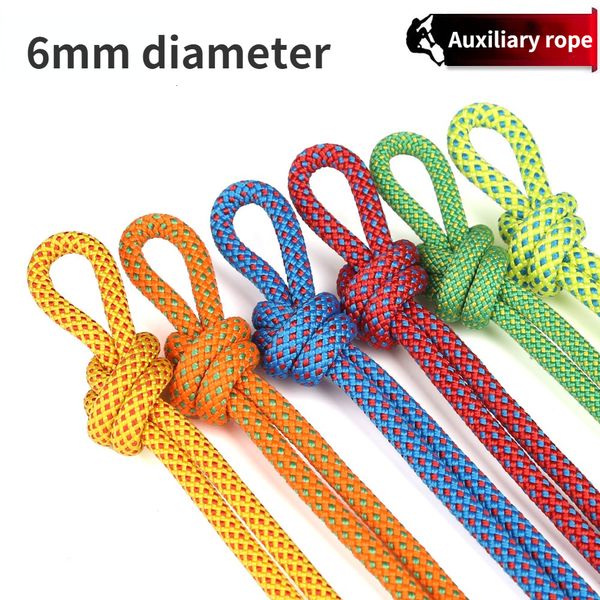 Cordes d'escalade Corde d'escalade Portable 6mm Corde de descente antidérapante pour la survie Parachute Corde Longe Camping Corde à linge Randonnée Corde à linge 230516