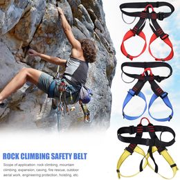 Klimtouwen Outdoor Rock Harness Half Body Veiligheidsgordel Antenne Survival Apparatuur Professionele Taille Ondersteuning 230801