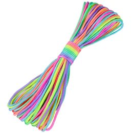 Klimtouwen Paracord Touw Kleurrijk Regenboogkoord voor het maken van Sleutelhanger Armband Outdoor Tent Opknoping Drogen Kleding 230617