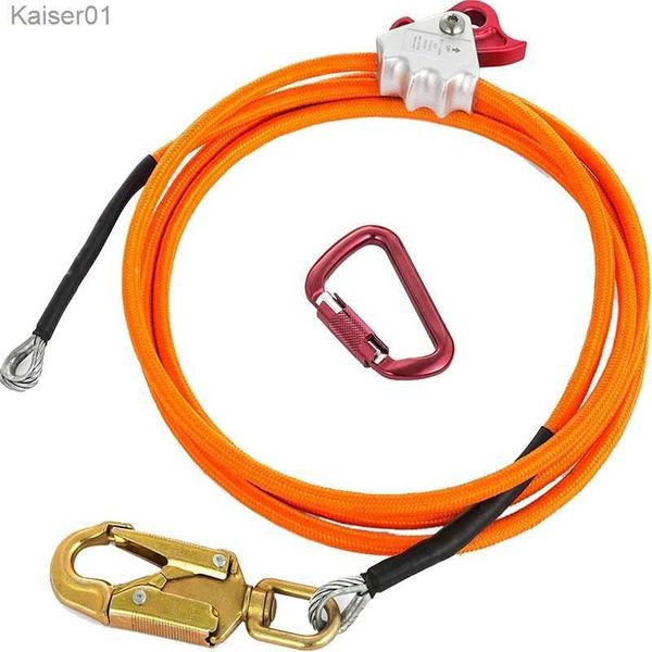 Cuerdas de escalada Kit de cable abatible con núcleo de alambre de acero con cuerda de posición de escalada ajustable adecuada para escaladores de árboles y escaladores al aire libreL2403