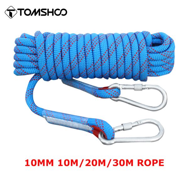 Cordes d'escalade Tomshoo 10mm Rock Rope 10M 20M 30M Outdoor Static Rapelling for Fire Rescue Safety Escape Tree Accessoires 230726