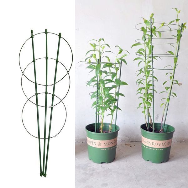 Escalade Vigne Rack Plante En Pot Support Cadre En Plastique Enduit En Acier Fleur Légumes Décoratif Treillis Support 1 Pc