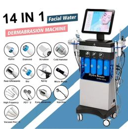 Utilisation en clinique 15 en 1 Hydra machine pour le visage soins de la peau Micro dermabrasion rf lifting du visage Diamond Peeling Jet d'eau Aqua élimination des rides machine de beauté de nettoyage du visage