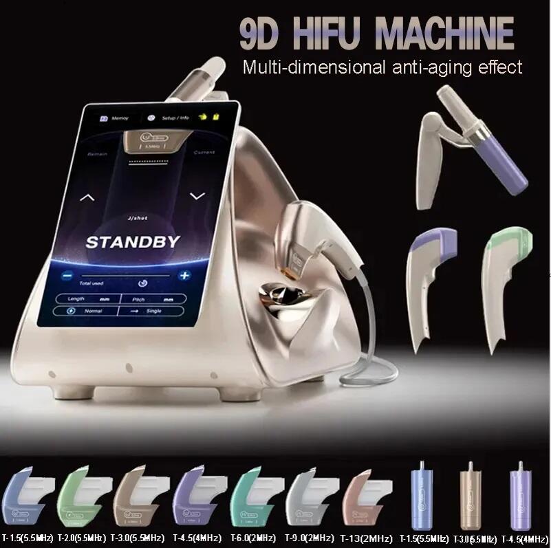 Clinic use 9D Hifu ultrasound Machine Ultra hifu Wrinkle Removal Smas Face Lifting Painless Ultrasound Focus Anti-aging Body Shaping Slimming with 10 Cartridges