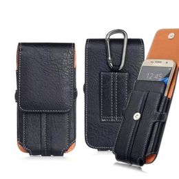 Clip ceinture en cuir PU coques de téléphone étuis pour iPhone 13 14 Pro Max XS universel 6.3 pouces Samsung taille sac étui à rabat