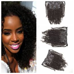 Clip Extensions de Cheveux Tangle Free No Shedding No Smell Tight and Neat kinky Curly Good Hair Extensions 7pcs clip sur les extensions de cheveux G-EASY