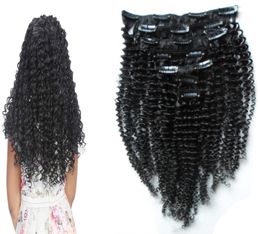 Clip dans 1026quot produits de tête complète bouclés Clip dans les extensions de cheveux bouclés réel naturel une pièce pour human6588671