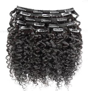 Clip In Hair Extensions Braziliaanse Jerry Krullend Maagdelijk Menselijk Haar Weeft Dikke Inslag 120G 23 Sets Volledige Hoofd Natuurlijke Kleur4216453
