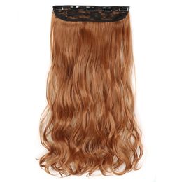 Synthetische clips in hair extensions 5clips 22 inch 120 g Eén stukken Paardenstaarten Hoge temperatuur Vezel haarstukken voor vrouwen