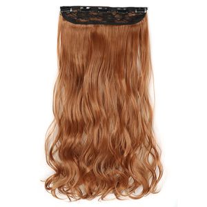 Clips synthétiques dans les extensions de cheveux 5Clips 22Inch 120g One Pieces Ponytails Haute Température Fiber Postiches Pour Femmes