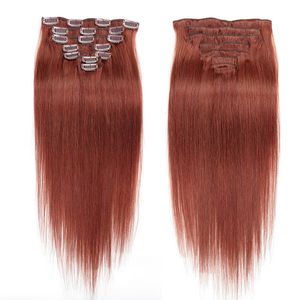 Clip Dans Les Extensions De Cheveux Humains Pleine Tête Ensemble 7pcs 100g Brésilien Remy Cheveux Raides Clip Dans Les Extensions De Cheveux Humains