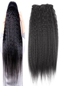 Clip In Human Hair Extensions Natural Braziliaanse Remy Hair Kinky Straight Clipins 10PCS 100G grove Yaki Clip in Human Hair Extens1880463