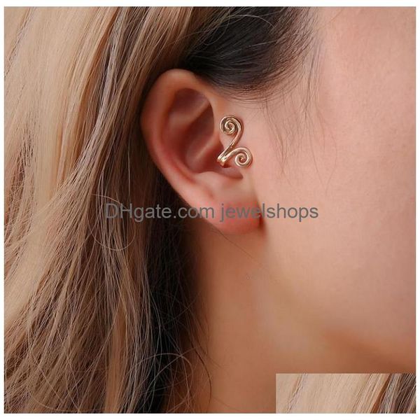 Clip-On Vis Retour 1 Paire Faux Tragus Piercing Nez Anneau 14K Or Jaune Rempli Manchette Oreille Manchette-Tragus Boucle D'oreille Goutte Livraison Bijoux Oreille Dhtpu