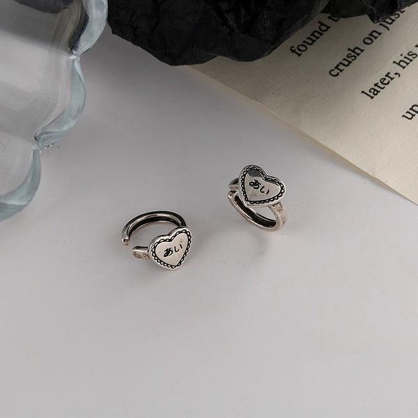 Tornillo de clip-On Back 1 PPCs Fashion Vintage Heart Clip Pendientes para mujeres Girl-Orez sin perforar jewerlip-On