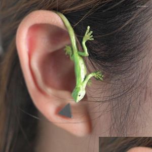 Clip-On Vis Dos Boucles D'oreilles Exagérées Simation Lézards Oreille Clips Boucle D'oreille Pour Femmes Hommes Nonpiercing Animaux Manchette Faux Dhmxy