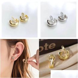 Clip-On Tornillo Back Backs Pendientes Mosquito Coil Ear Clips Sin perforaciones Mujeres Simple Clip On Combinación Drop Delivery Jewelry Dhbkh